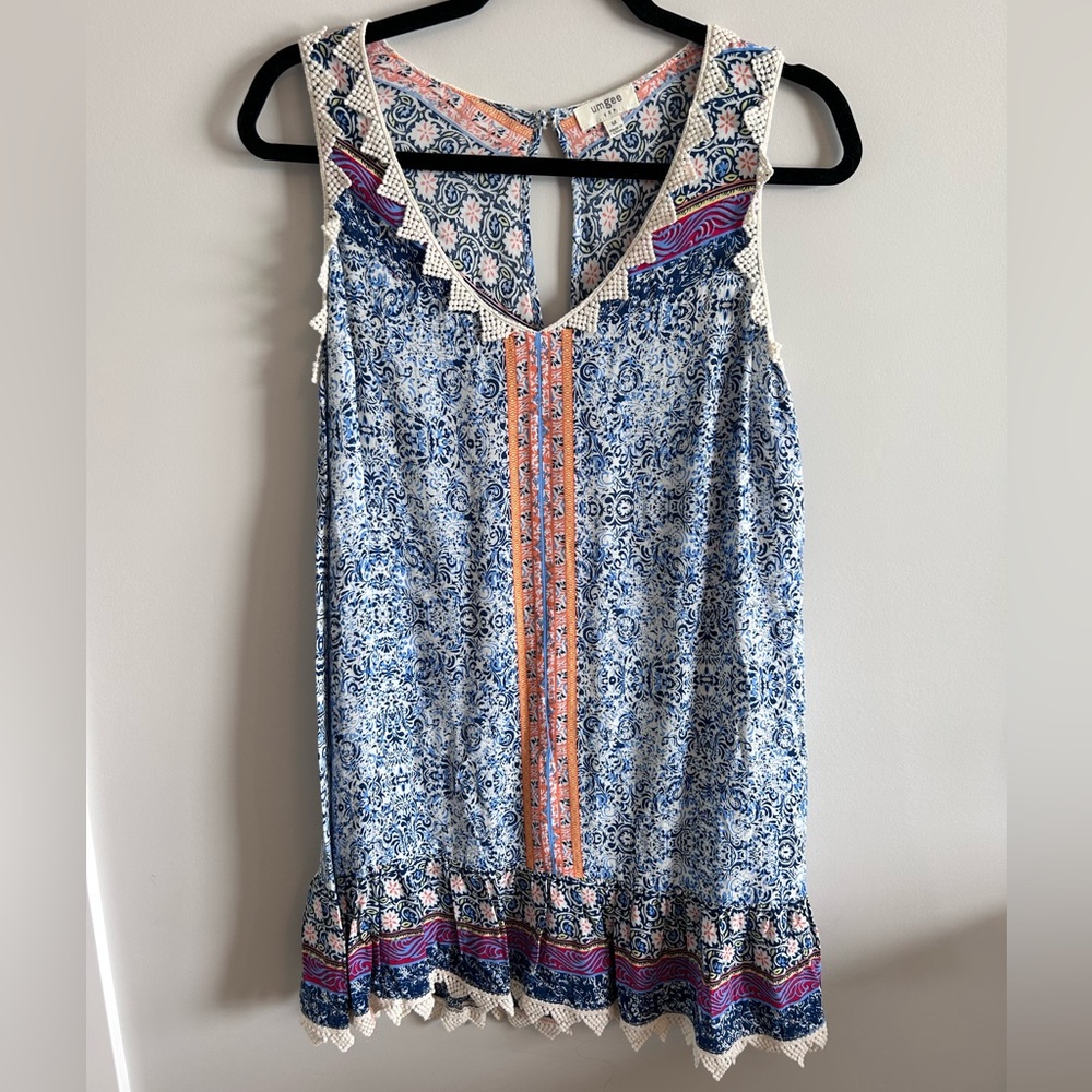 Print sun dress, size medium